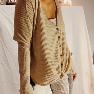 UO Out from under oversized thermal button up